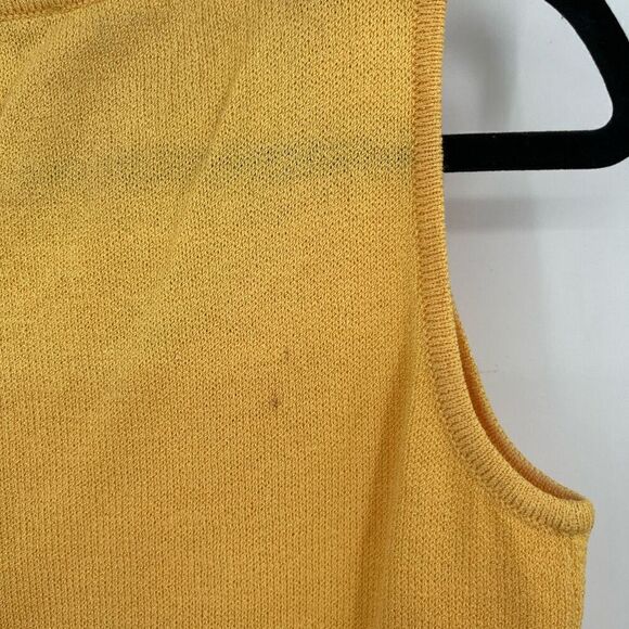 St. John Yellow Neutral Scoop Neck Santana Knit Sleeveless Tank Top Small - Picture 4 of 5